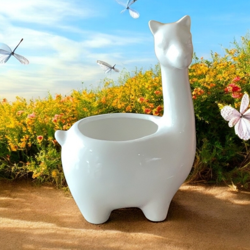 Apropos Llama decor bath garden kitchen glass white hole for goodies 🏝🌴